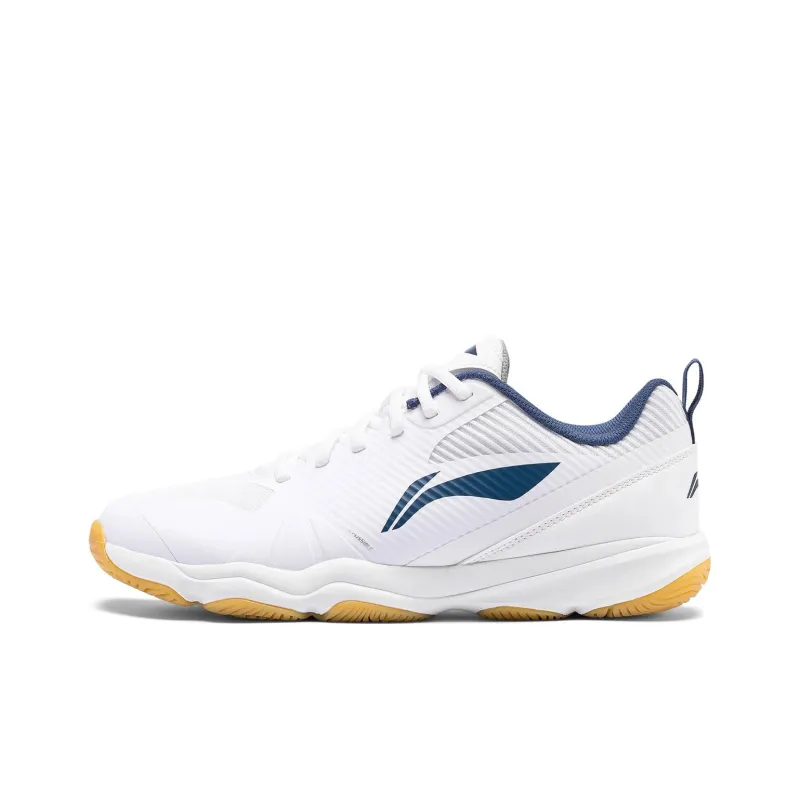 LiNing CS16 Anti Slip Wear Resistant Low Top Badminton Shoes Unisex White Blue-0