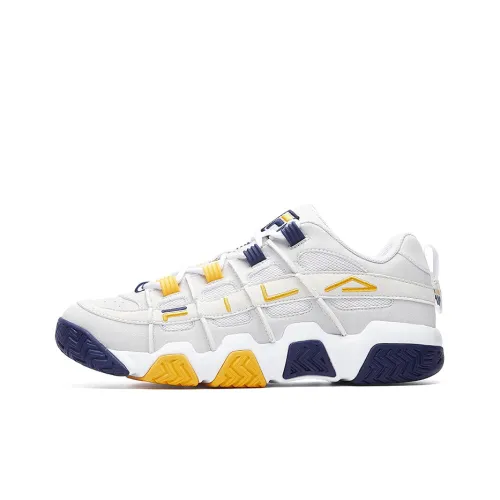 FILA Barricade Vintage Basketball Shoes Men Low-Top Gray Blue Yellow