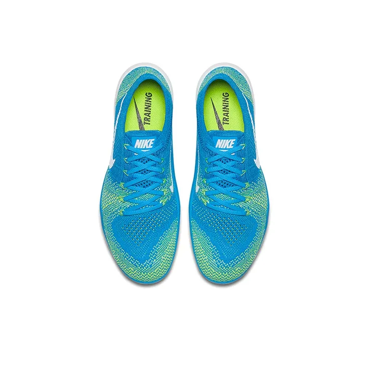 Nike Free Focus Flyknit 2 Training Shoes Women's Low-Top Blue/Green/White-3