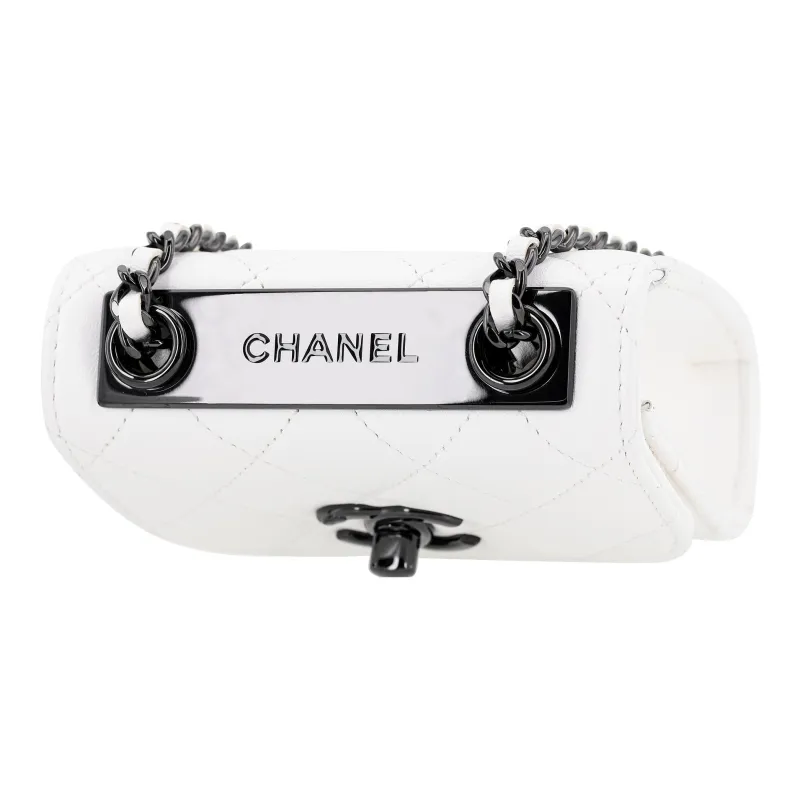 CHANEL Trendy Cc Sheepskin Shoulder Bag, Crossbody Bag Mini Women's Black White-3