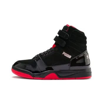 PUMA Palace Guard Mid Red Carpet Cushioning Coverage High-Top Vintage Basketball Shoes Men's Black Red