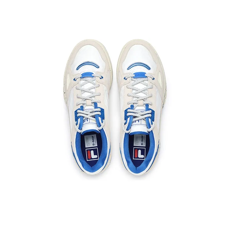 Marcelo Burlon X FILA FUSION Marcelo Burlon Collaboration Collection Vintage Basketball Shoes Women's Low Top Bright White/Antique White-5