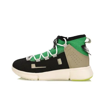 LiNing Essence 2 Cushioning Anti Slip And Wear Resistant Coverage Support Mid Top Basketball Shoes Women's Black Green
