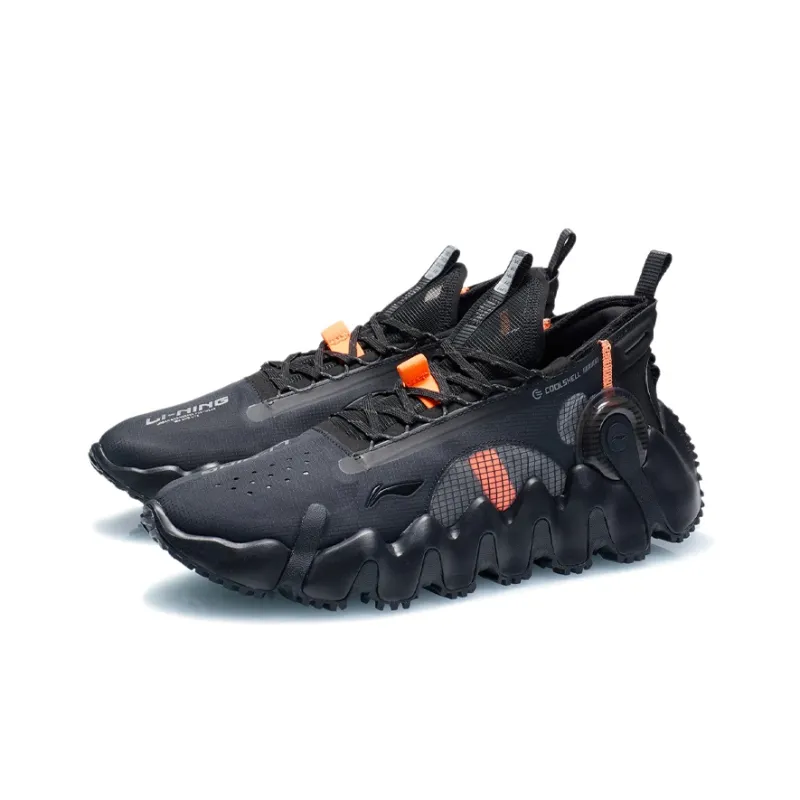 LINING Wu Xing 2 Lite Vintage Basketball Shoes Men Low Top Black-2
