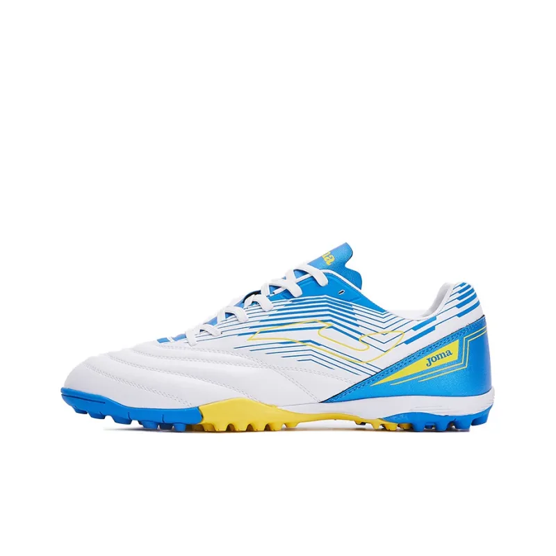 Joma TF Rubber Broken Studs Cushioning Anti Slip And Wear Resistant Soccer Shoes Men's White Blue-0