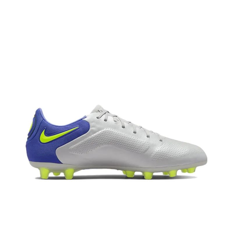 Nike Tiempo Legend 9 Elite Hg Hard Ground Low Top Soccer Shoes Grey/Blue/Green-1
