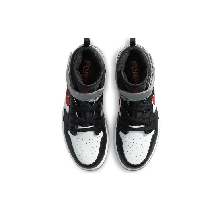 Jordan 1 High FlyEase Black Particle Grey Gym Red-2