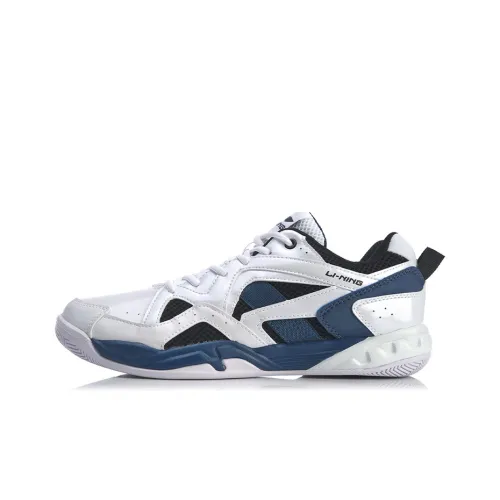 LiNing Low Top Badminton Shoes Men's White Blue