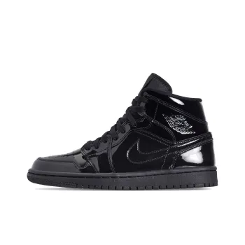 JORDAN 1 Mid Se Triple Black Patent Women's
