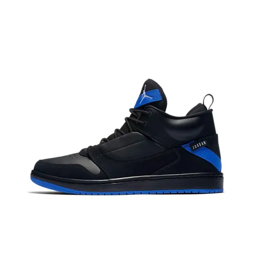 Jordan Fadeaway Vintage Basketball Shoes Men Mid-Top Black Blue