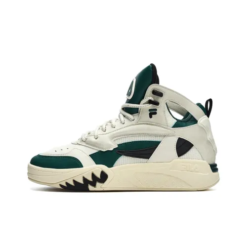 FILA FUSION DESPERADO Fugitive Vintage Basketball Shoes Men Mid-Top Snow White/Botanical Green