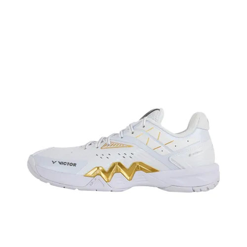 Victor Badminton Shoes Unisex Low-Top Gold/White