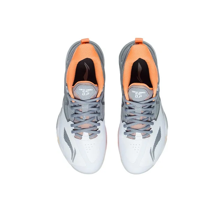 LINING Badminton Shoes Men Low Top Snow Gray/Standard White-3