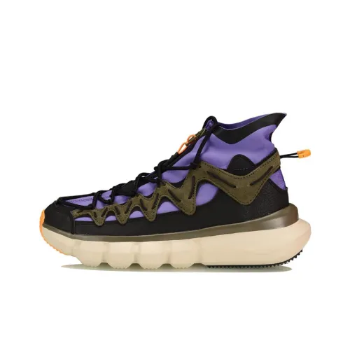 LiNing Essence 2.3 Cushioning Anti Slip And Wear Resistant High Top Vintage Basketball Shoes Women's Purple Black