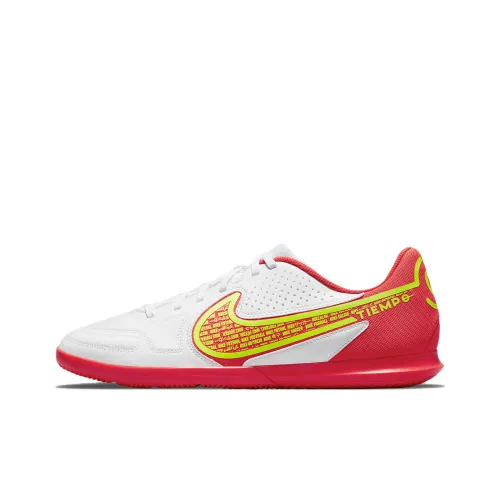 Nike Tiempo Legend 9 Soccer Shoes Men Low-Top White/Pink/Yellow