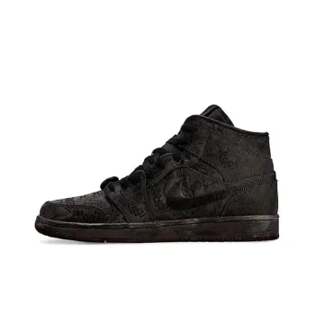 Edison Chen x Jordan Air Jordan 1 Mid Fearless Non slip Lightweight Mid Top Vintage Basketball Shoes Men's Black