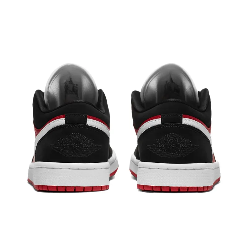 Jordan 1 Low Black White Gym Red Women's-4