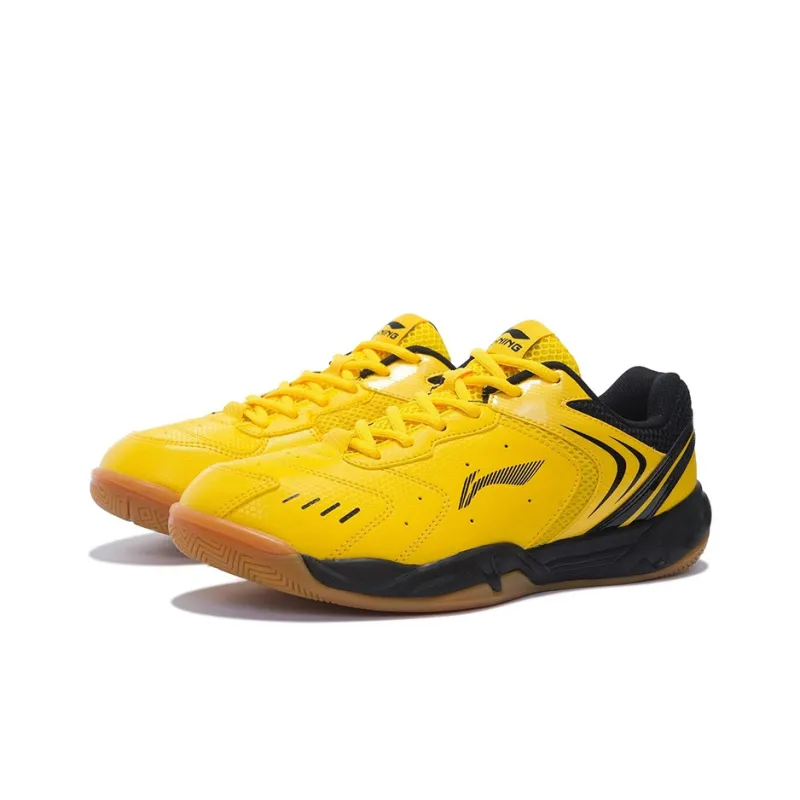 LiNing Cushioning Breathable Abrasion Resistant Slip Resistant Low Top Badminton Shoes Men's Yellow-2