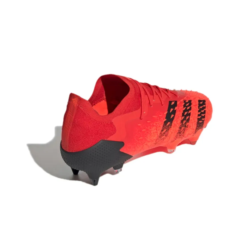 Adidas Predator Freak.1 Soft Ground Boots Slip Resistant Soccer Shoes Men's Red Black-3