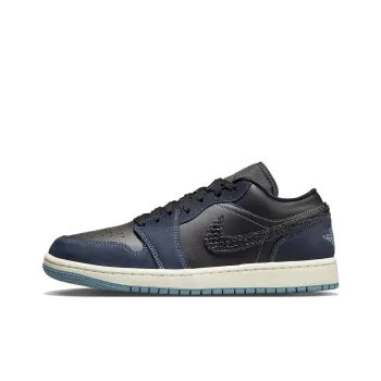 Jordan 1 Low SE Black Dark Obsidian Snakeskin Women's