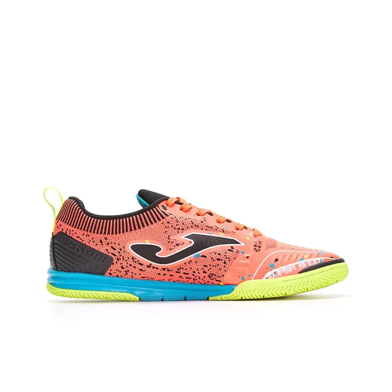 Joma IC/IN Artificial Ground Indoor Anti Slip And Wear Resistant Breathable Soccer Shoes Men's Orange Red And Black-1