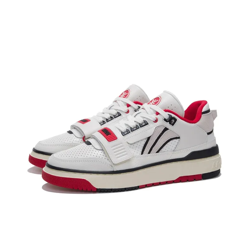 LiNing Rookie Cushioning Anti Slip And Wear Resistant Low Top Basketball Shoes White Black-2