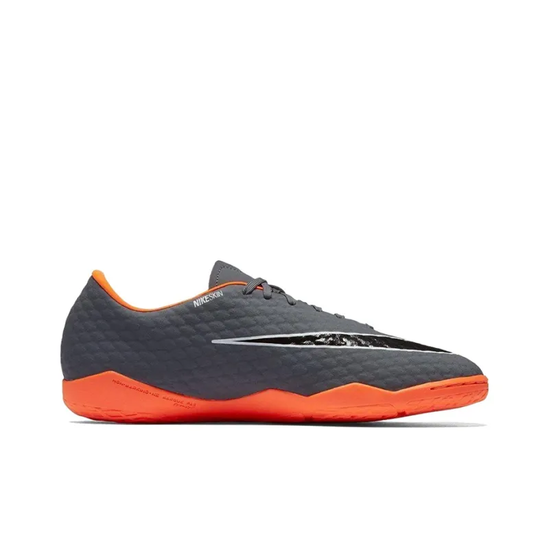 Nike Hypervenom Phelon Indoor Cushioning Anti Slip And Wear Resistant Soccer Shoes Gray Orange-1