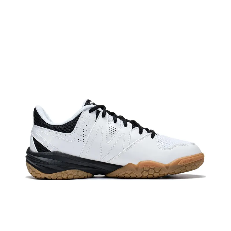 LiNing Seamless Durable Breathable Low Top Badminton Shoes Unisex White Black-1