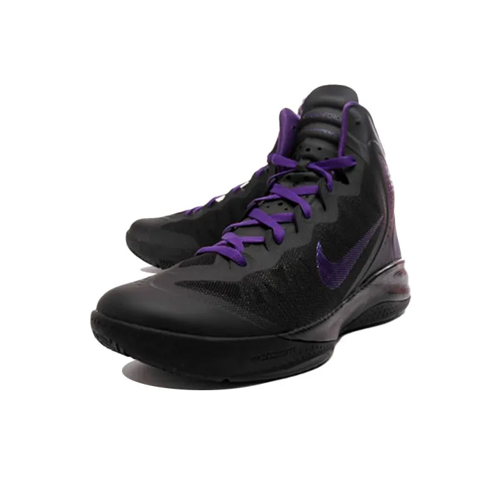 Nike Zoom Hyperenforce Cushioning Anti-Slip And Wear-Resistant Mid-Top Vintage Basketball Shoes Men's Black Purple-1