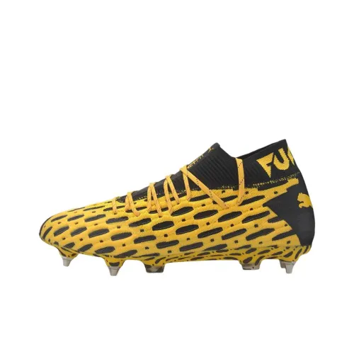 PUMA IC/IN Non-slip Lightweight Soccer Shoes Yellow Black
