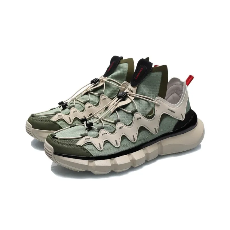 LINING Enlightenment 2.3 Lite Vintage Basketball Shoes Men Low Top Gray/Green-2