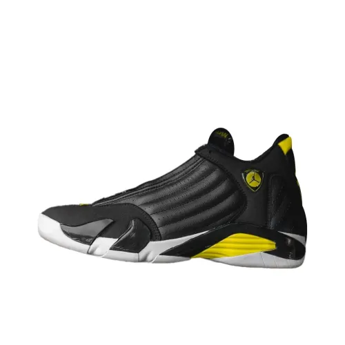 JORDAN Air JORDAN 14 Vintage Basketball Shoes Men High Top Black/Yellow/White