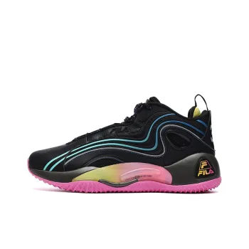 FILA FUSION BALLER Cushioning Anti Slip And Wear Resistant Low Top Vintage Basketball Shoes Men's Black Purple