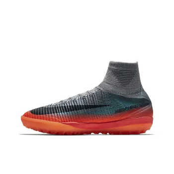 Nike Mercurialx Proximo 2 TF Rubber Broken Studs Cushioning Anti-Slip And Wear-Resistant Soccer Shoes Men's Gray Orange