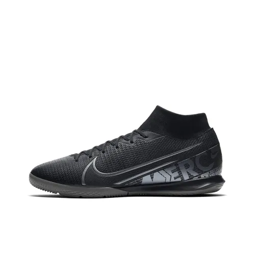 Nike Mercurial Superfly 7 Soccer Shoes Unisex Mid-Top Black/Silver