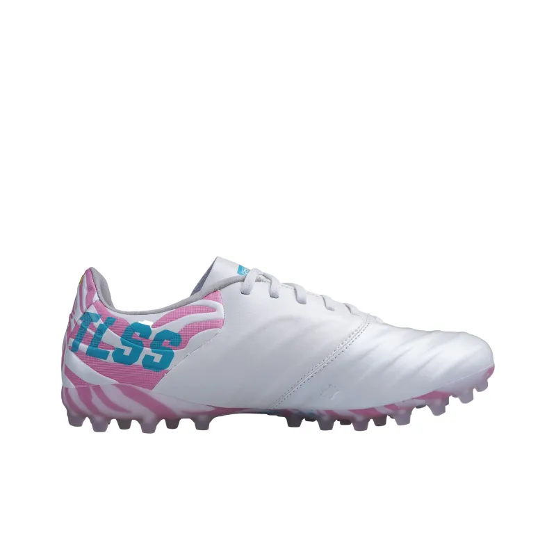TLSS x KELME Yi Series MG Rubber Short Studs Artificial Ground Anti Slip Wear Resistant Soccer Shoes Unisex White Pink-1