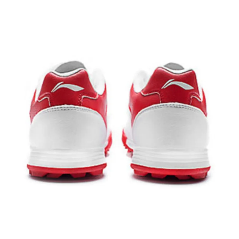 LiNing TF Rubber Broken Studs Artificial Ground Cushioning Anti-Slip And Wear-Resistant Soccer Shoes White Red-3