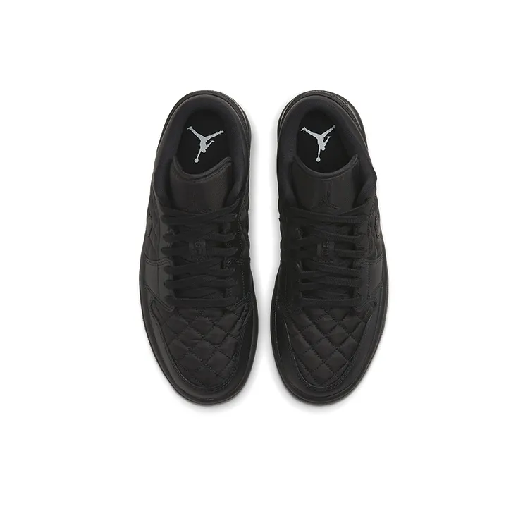 Jordan 1 Low Triple Black Quilted Women's-3