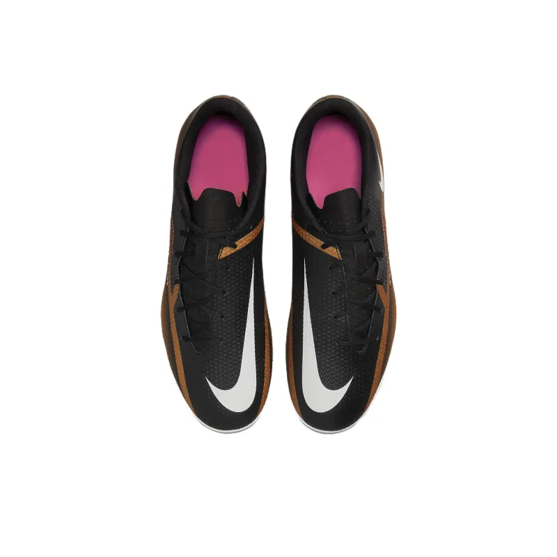 Nike Artificial Ground Cushioning Anti-Slip And Wear-Resistant Coverage Soccer Shoes Unisex Black Gold White-3