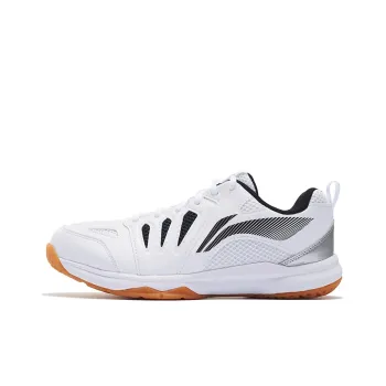 LiNing Ace Cushioned Slip Resistant Abrasion Resistant Breathable Low Top Badminton Shoes Standard White