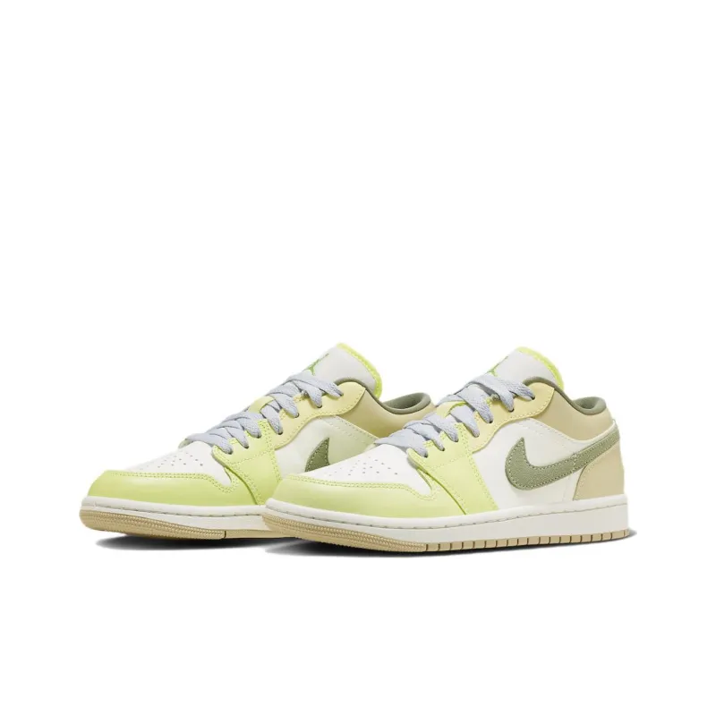 Jordan 1 Low Sail White Oil Green Women's-2