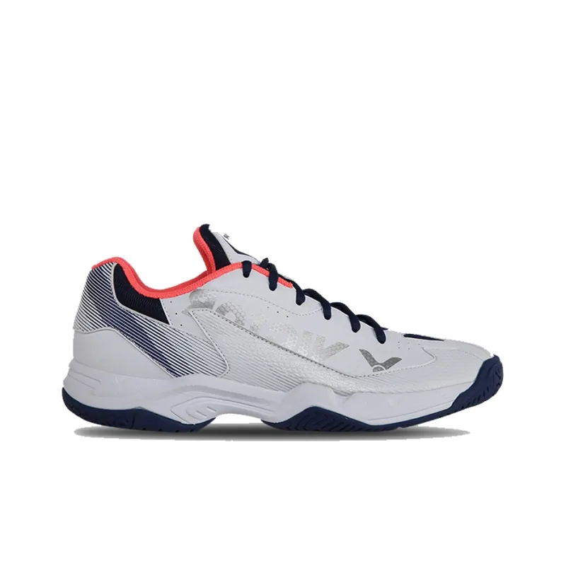 VICTOR Cushioned Slip Resistant Abrasion Resistant Low Top Badminton Shoes Unisex Pearl White-1