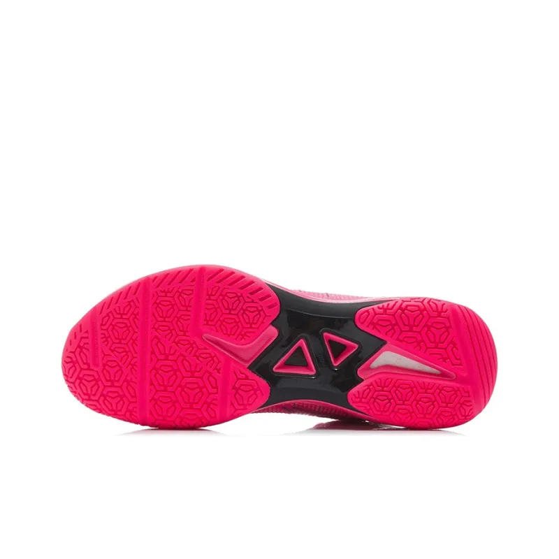 LiNing Thunder Series Abrasion Resistant Low Top Badminton Shoes Fluorescent Fruit Pink-4
