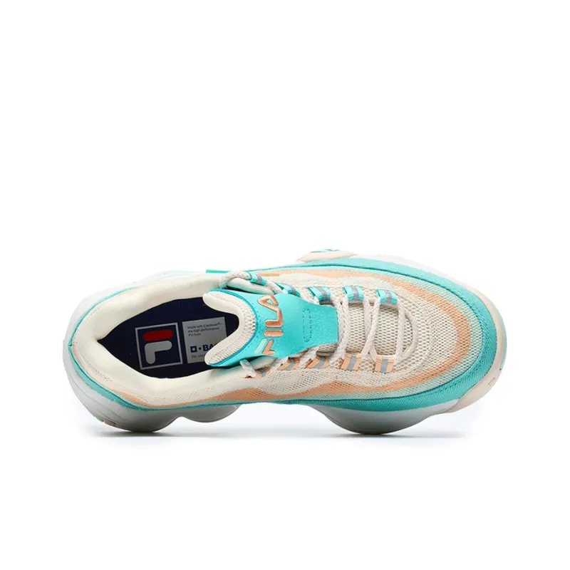 FILA FUSION Cushioning Anti Slip And Wear Resistant Low Top Vintage Basketball Shoes Women's Brown Green-2