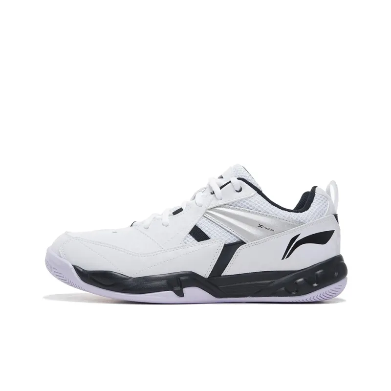 LiNing Koba Shock Absorbers Slip Resistant, Abrasion Resistant, Breathable Low Top Badminton Shoes Men's White Black-0