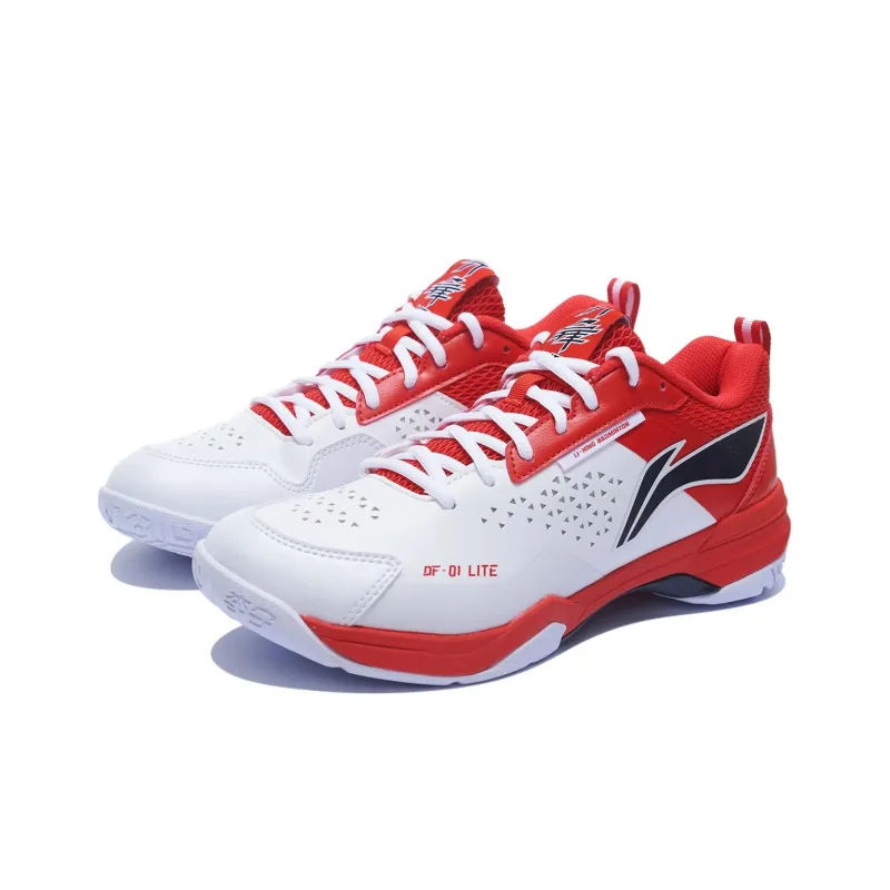 LiNing Blade LITE Blade Lite Cushioning Anti Slip And Wear Resistant Rebound Low Top Badminton Shoes Unisex White Red-2