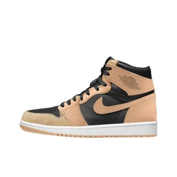 Jordan Air Jordan 1 High OG Heirloom Anti Slip Wear Resistant High Top Vintage Basketball Shoes Men's Black Yellow