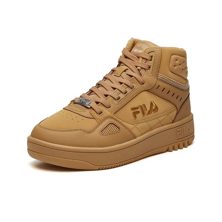 FILA High Top Retro Basketball Shoes Clay Yellow-1