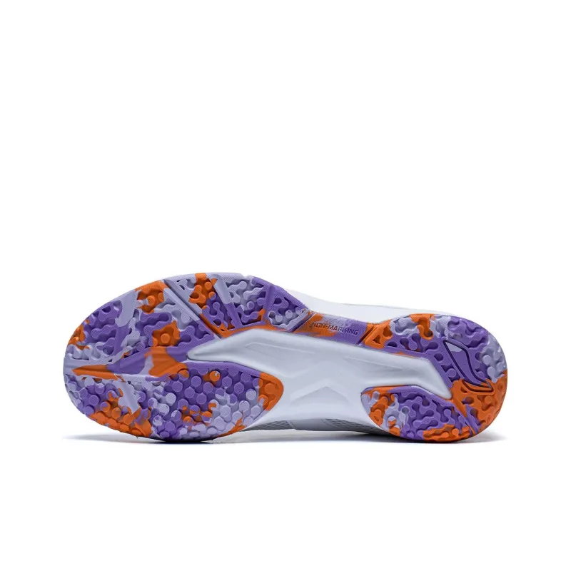 LiNing Ace Anti Slip Wear Resistant Low Top Badminton Shoes Women's White Purple-6