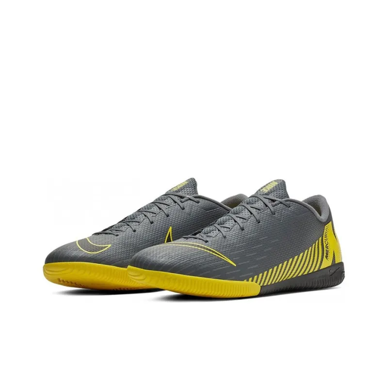 Nike Mercurial Vapor 12 IC/IN Indoor Cushioning Anti-Slip And Wear-Resistant Soccer Shoes Men's Gray Yellow-2